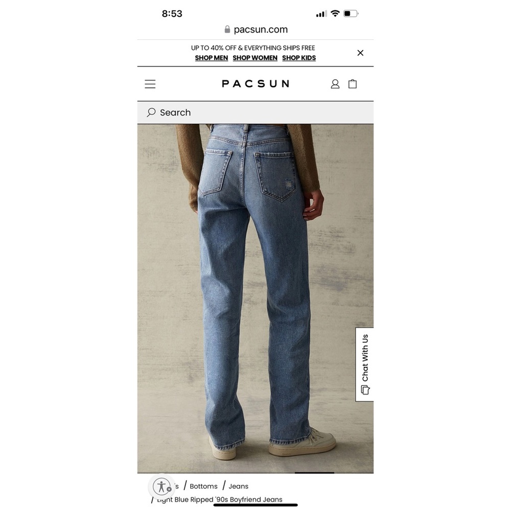 PacSun Light Blue Ripped '90s Boyfriend Jeans - Picture 4 of 12